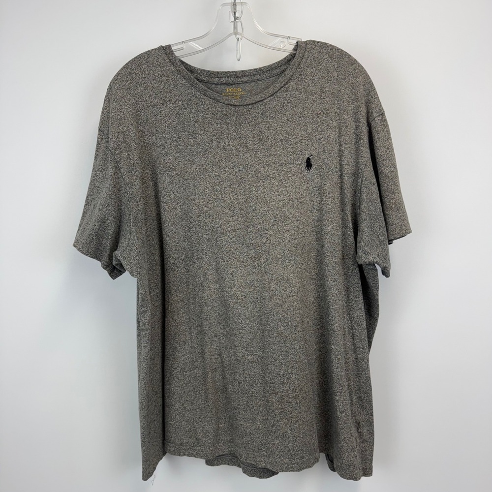 Polo Ralph Lauren Mens XL Grey Heathered Cotton Short Sleeve Pony Logo T-Shirt